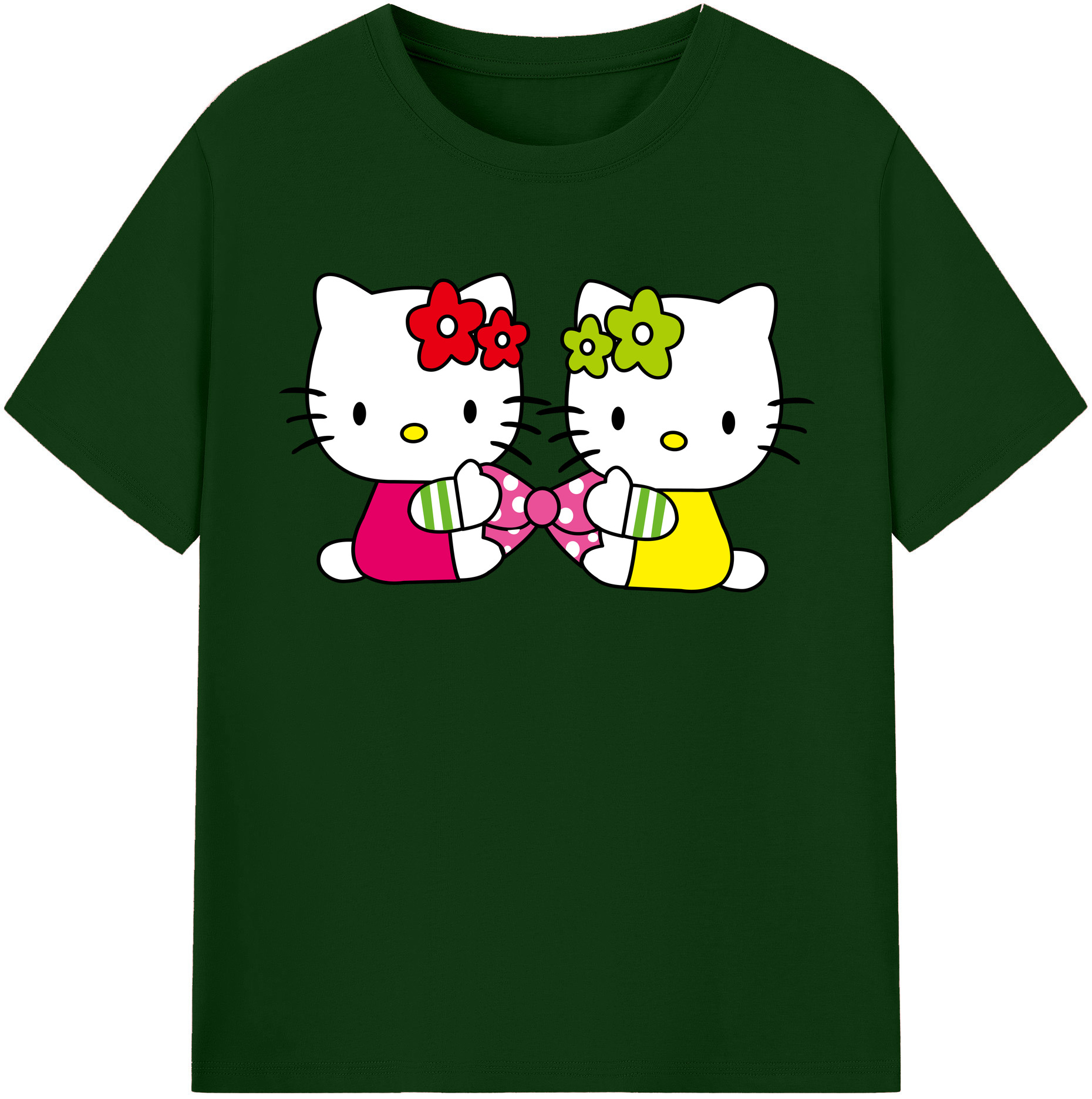 （画像用） Hello Kitty ハローキティ 綿100％半袖Tシャツ（フロントプリント）